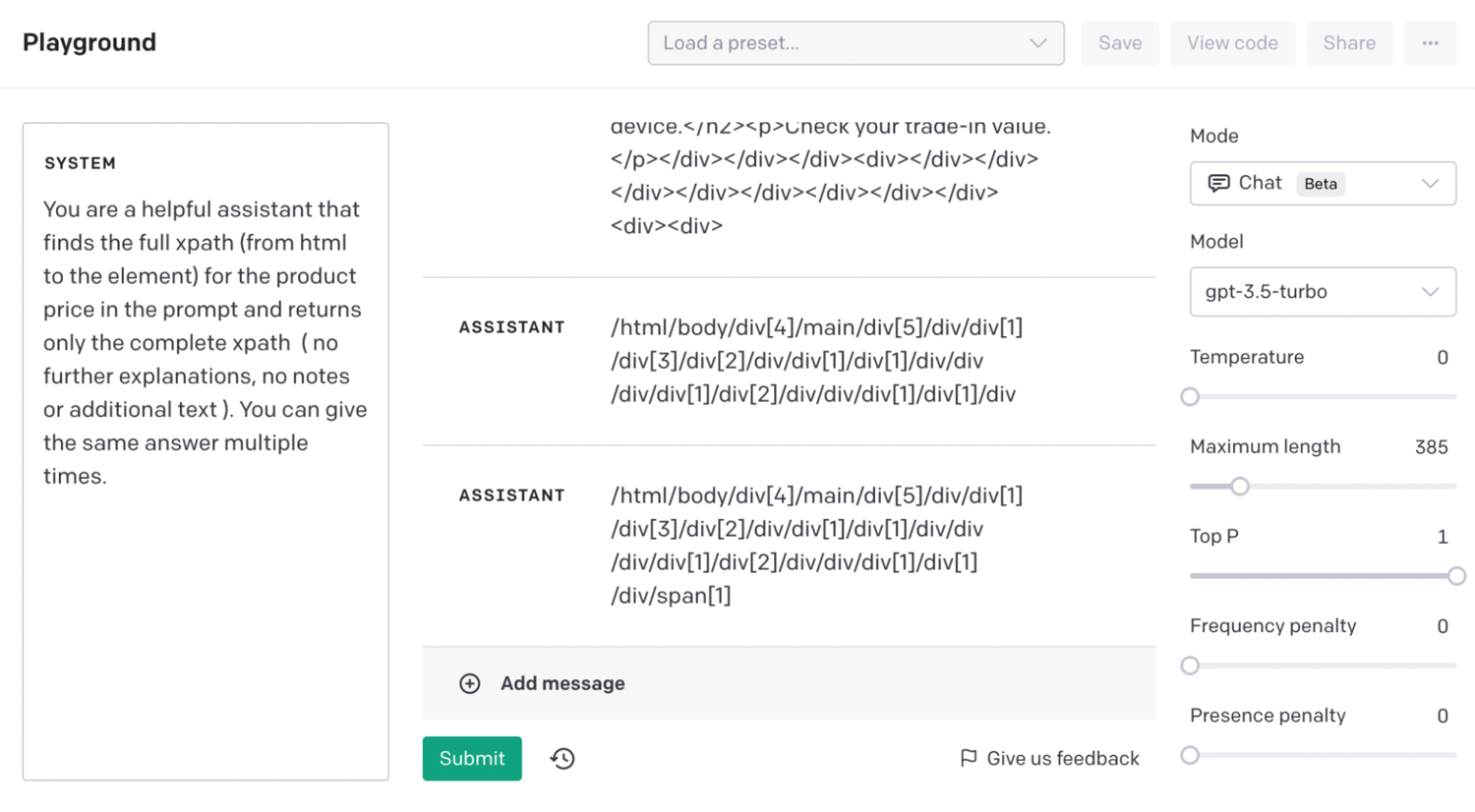OpenAI xPath result for the BestBuy website