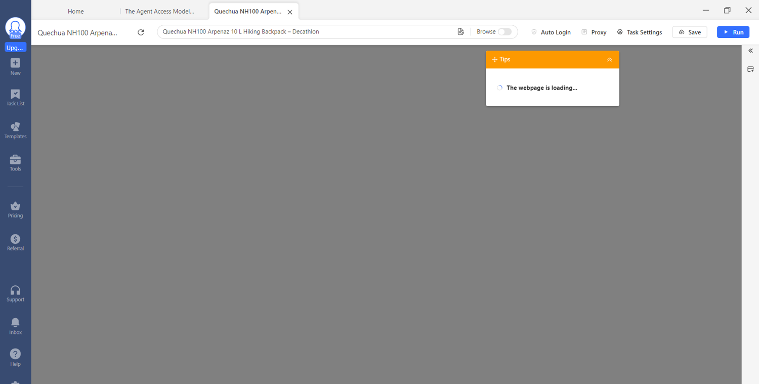 Octoparse’s run on Decathlon’s product page