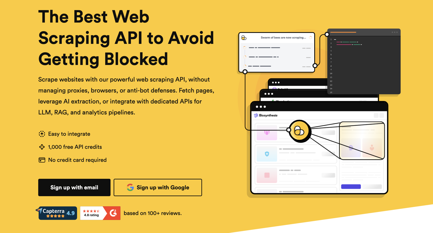 ScrapingBee web scraping API