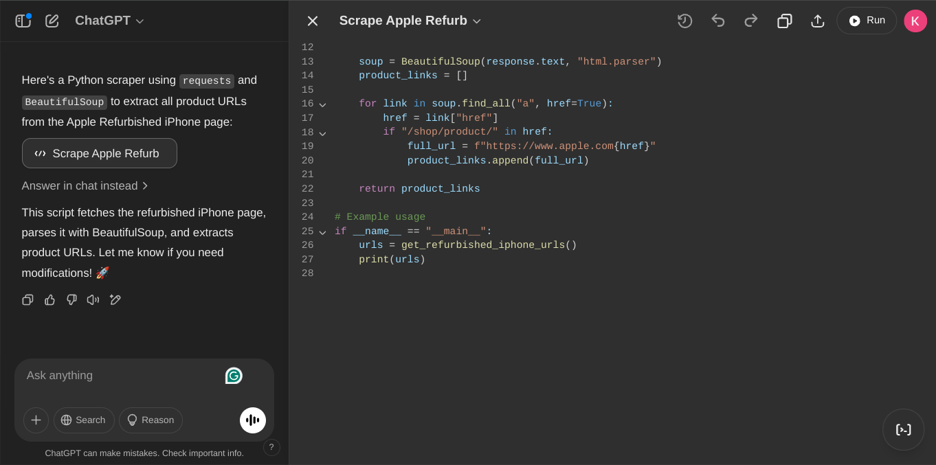 ChatGPT Code Editor