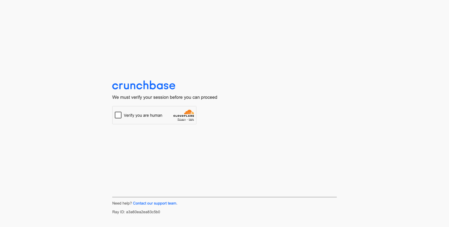 Cloudflare verification page Crunchbase shows a fresh Camoufox browser