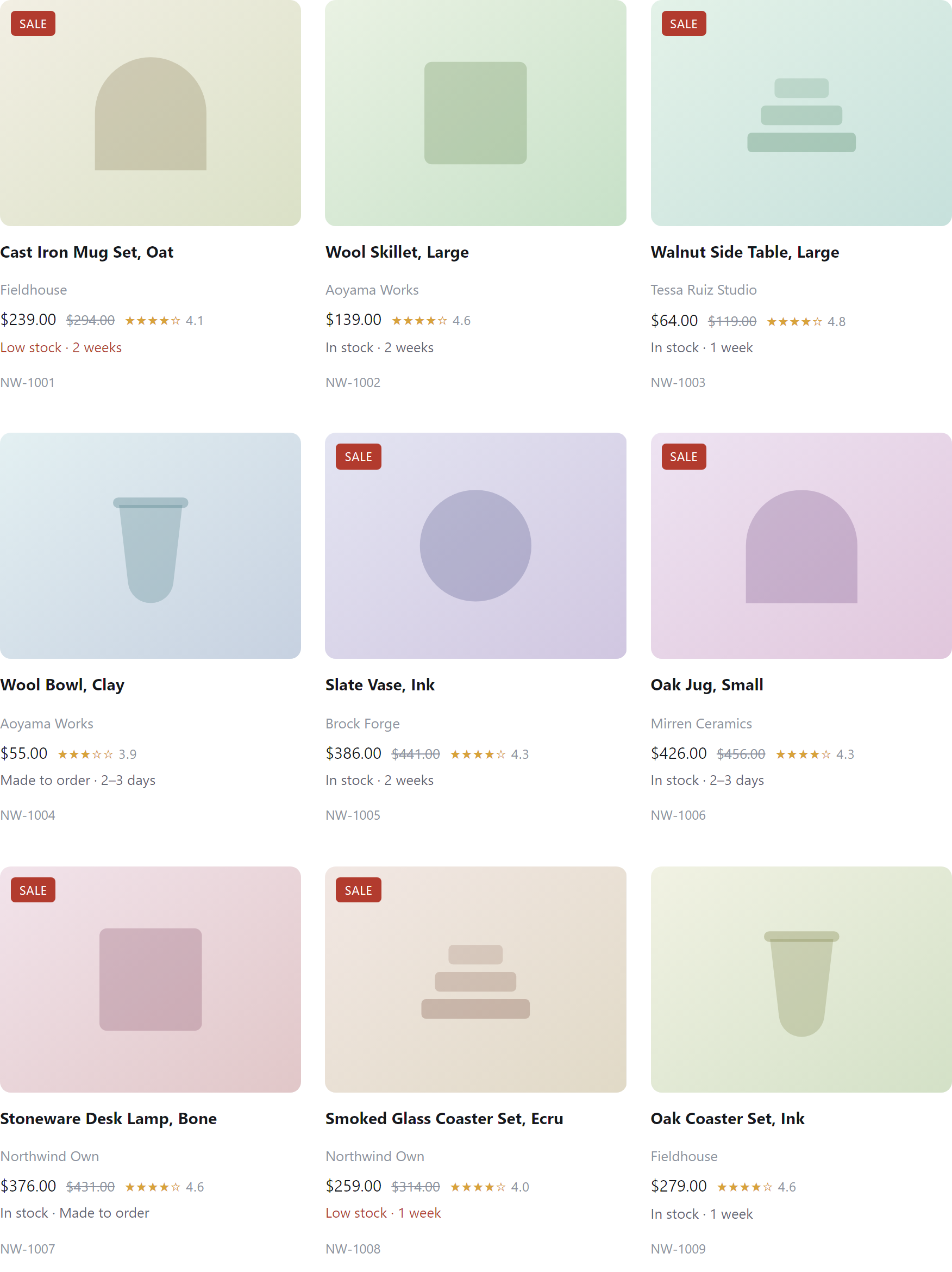 Product catalogue screenshot captured with Playwright for OCR web scraping