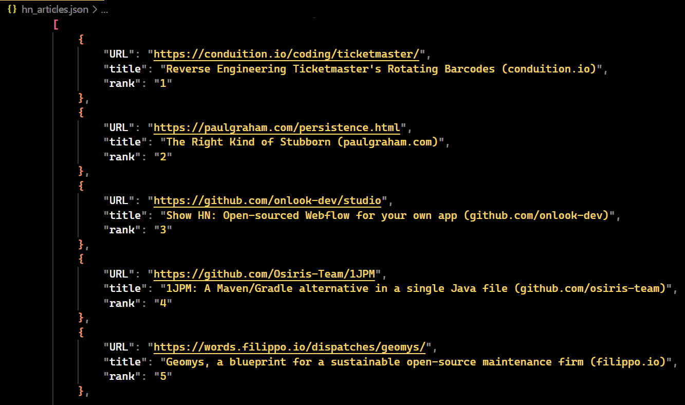 json file
