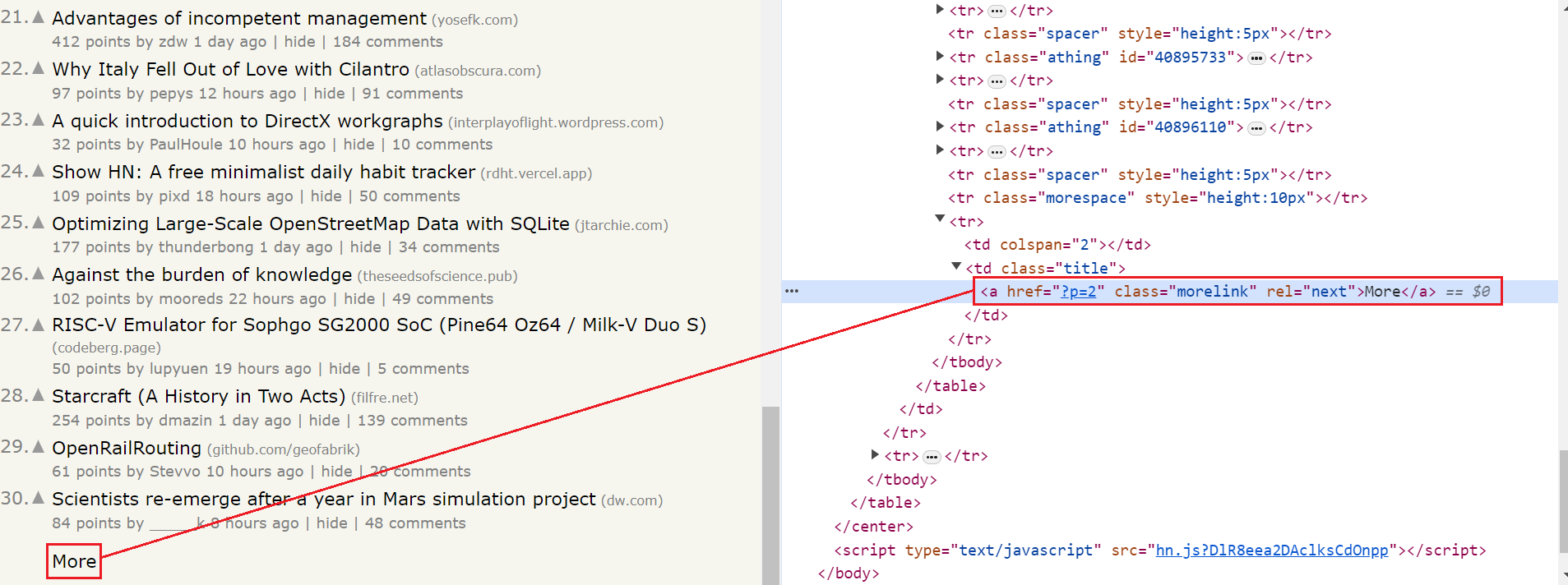 handling pagination