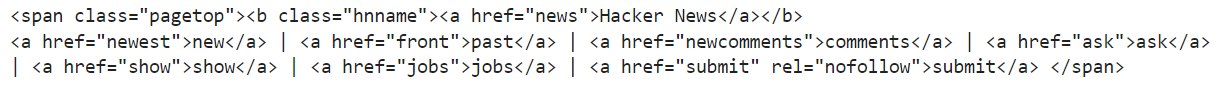 span tag of webpage