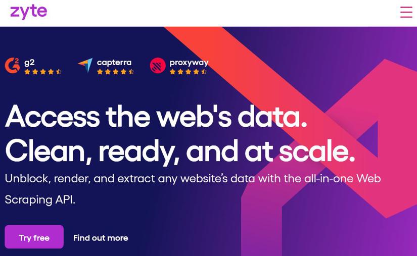 Zyte homepage