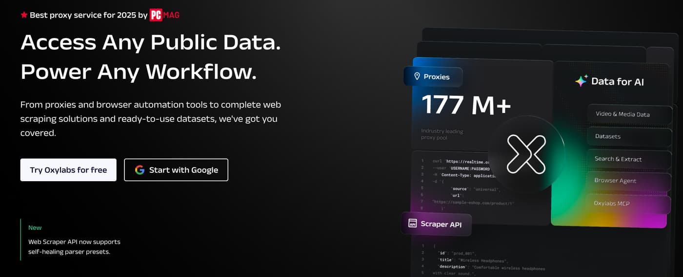 Oxylabs dashboard