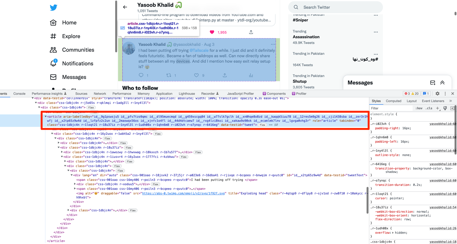Annotated tweet